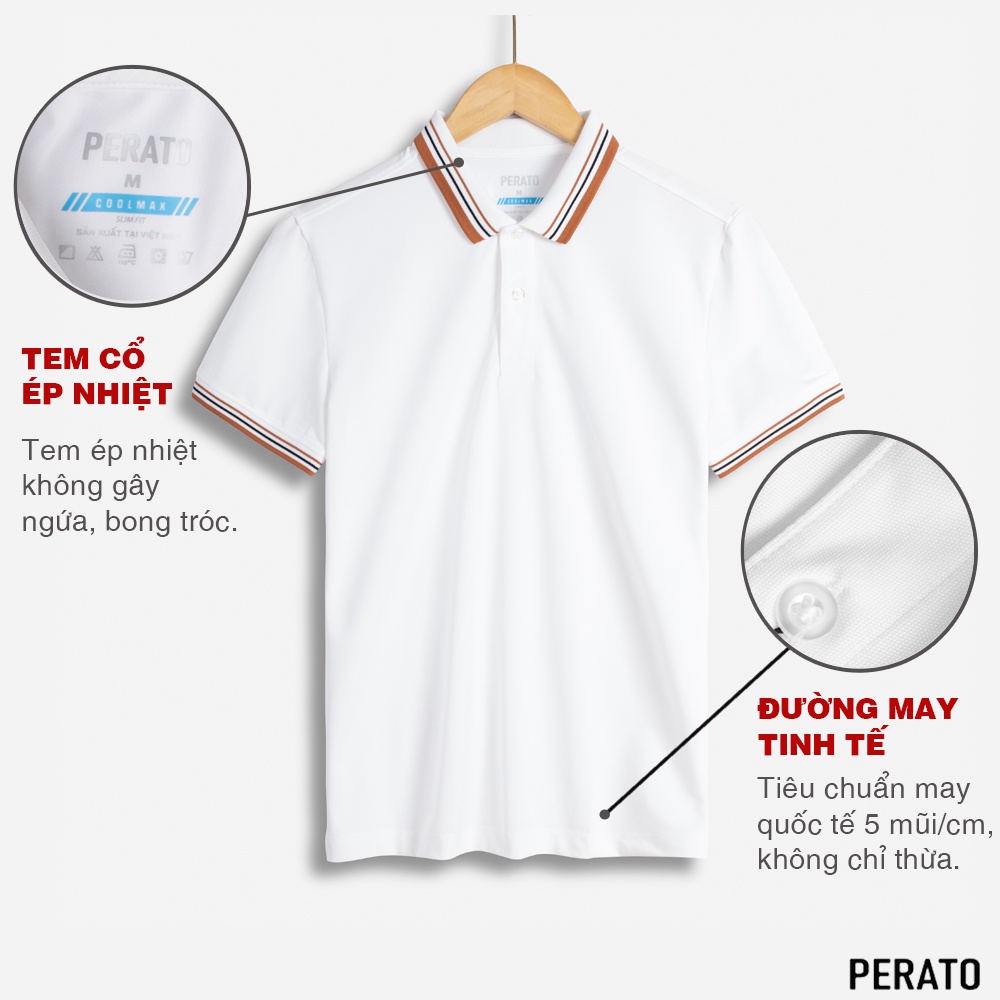 [MUA 2 GIẢM 40K] Áo Phông Nam Có Cổ PERATO, Phom Ôm Trẻ Trung, Thiết Kế Tinh Tế, Trẻ Trung (APCP21054) | BigBuy360 - bigbuy360.vn