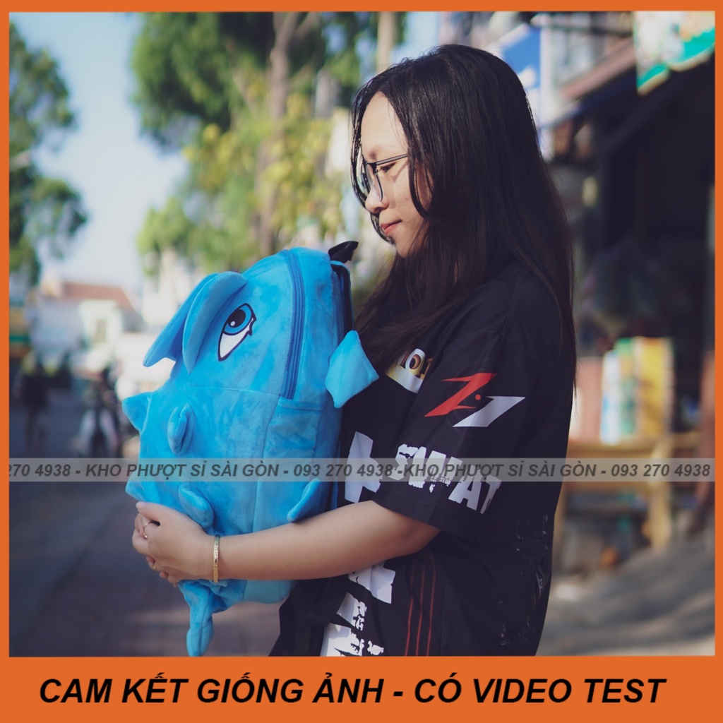 CÓ VIDEO - Balo đi phượt khủng long nhung size lớn đi chơi siêu xinh - Balo khủng long vải nhung mịn