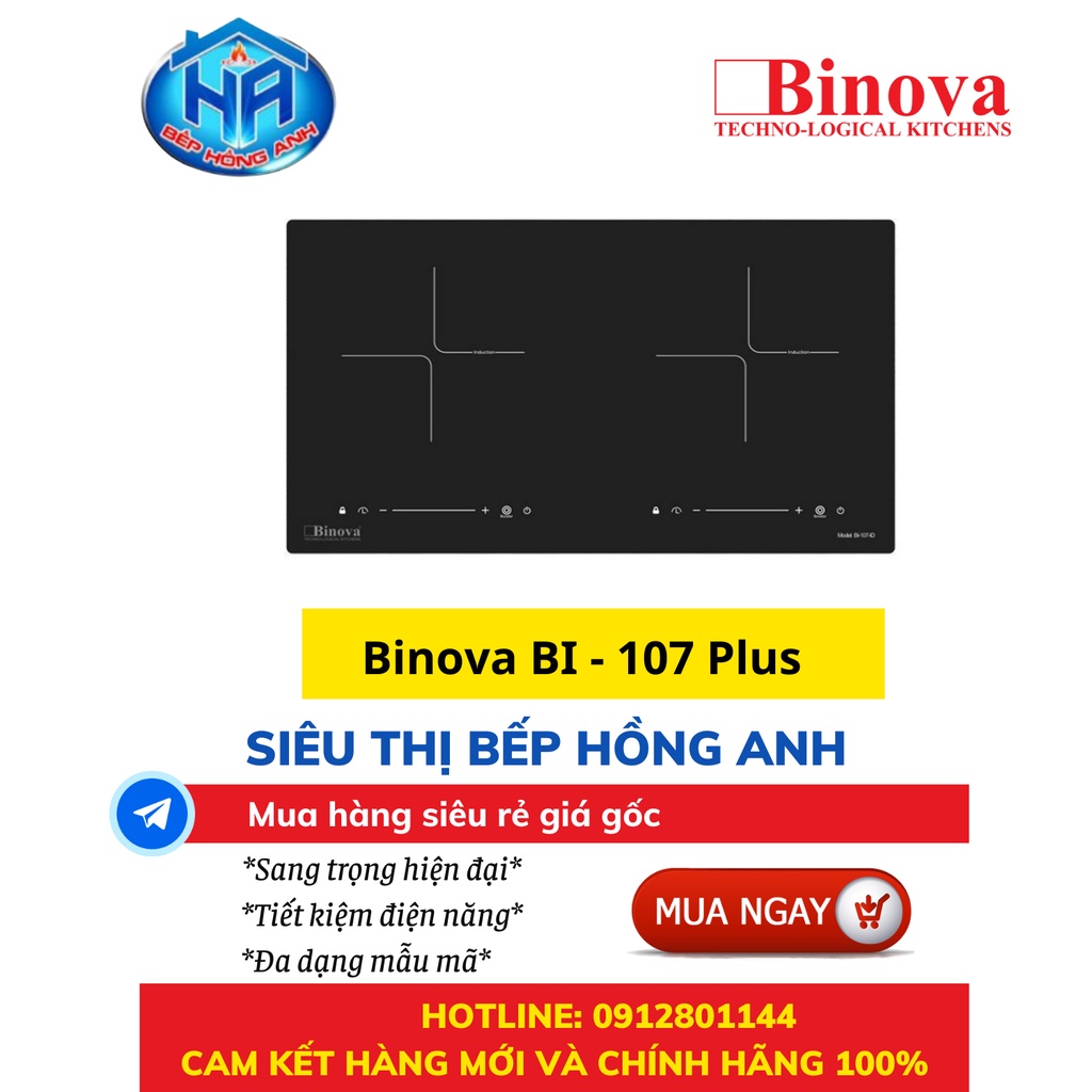 Bếp Từ BINOVA BI - 107Plus - Thiết Kế Sang Trọng, An Toàn, Tiết Kiệm Điện Năng - Hàng Chính Hãng