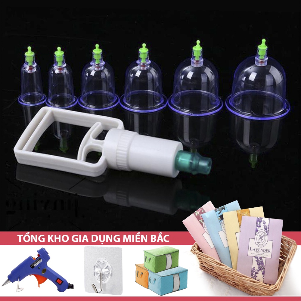 [Tổng Kho Sỉ] Bộ Giác Hơi 6 CỐC Kèm Phụ Kiện - Ống Giác Hơi Chân Không, Không Dùng Lửa - Hỗ Trợ Khỏi Cảm Nắng, Gió