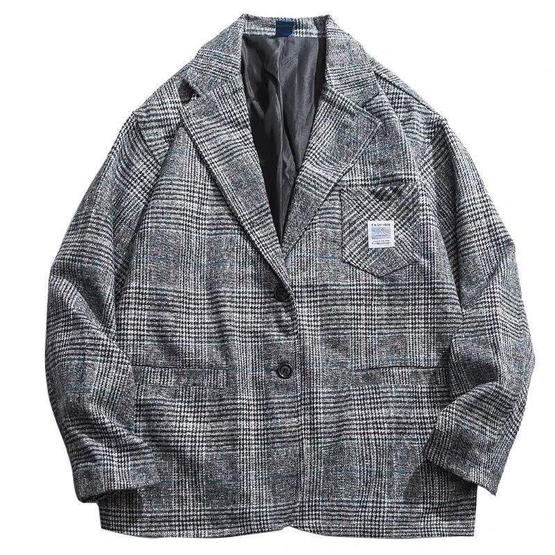 Áo khoác vest Blazer nam kẻ caro phong cách Hàn Quốc