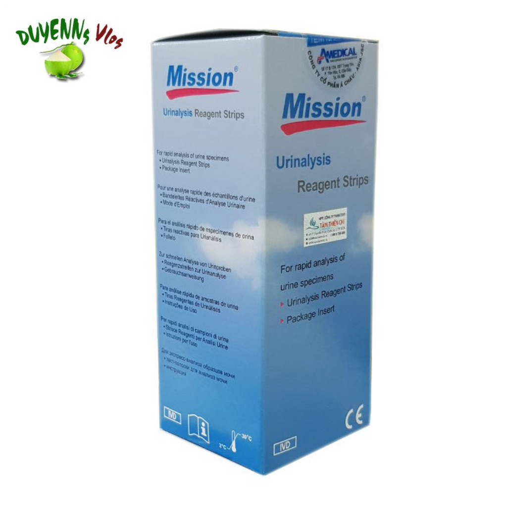 [CHÍNH HÃNG] Que thử nước tiểu ACON Mission 3 thông số hộp 100 test Home