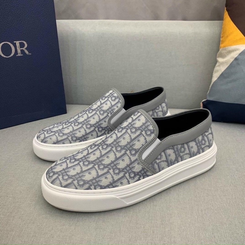 💥CHUẨN 1:1💥Giày slipon Đi Ô vân hoa đế đúc_Giày lười Di Ô vải bò lót da, emm thoáng Fullbox New