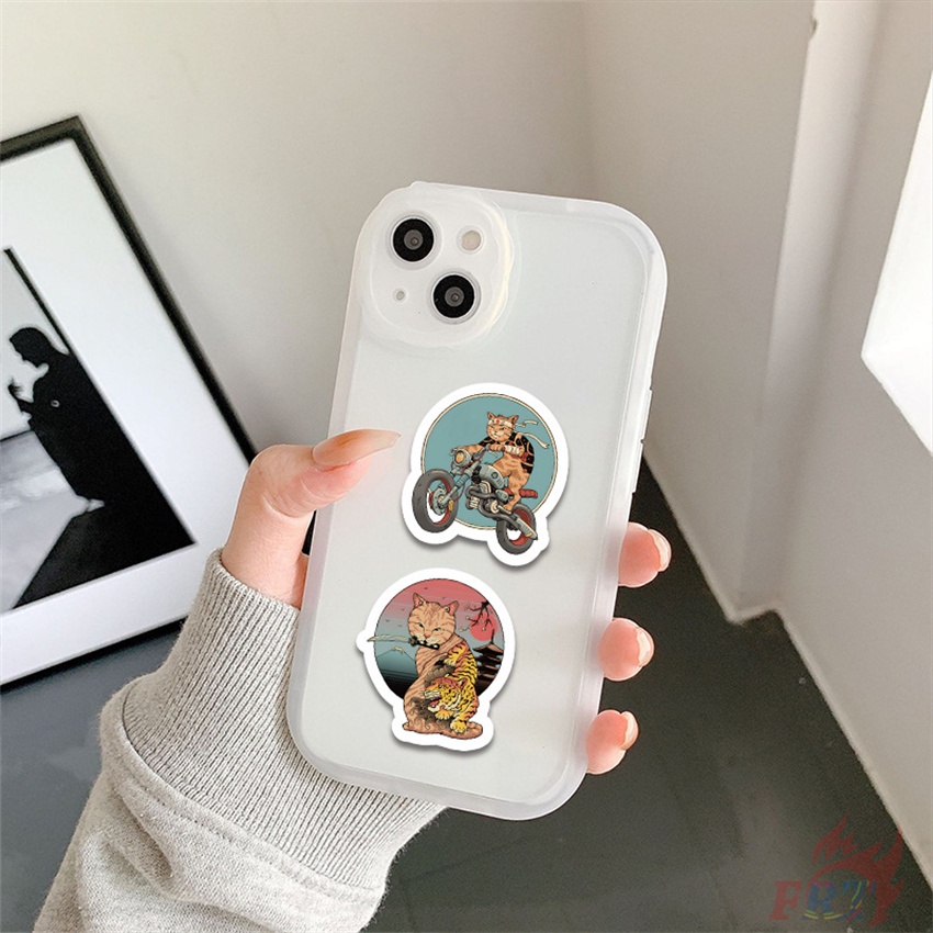 ❉ Jdm Bushido Cat Series 01 Nhãn Dán ❉ Bộ 56 Sticker Chống Thấm Nước Họa Tiết Doodle Hợp Thời Trang