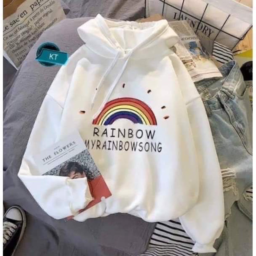 Áo hoodie nỉ bông in hình dễ thương, chất dày siêu ấm, áo free size dưới 60k, nhiều mẫu giao hình ngẫu nhiên