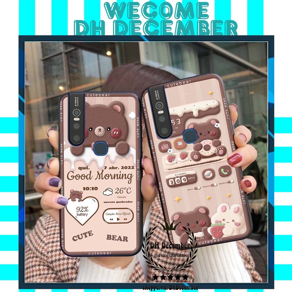 Ốp lưng Vivo V15 / V15 PRO in hình 3D GẤU HỒNG-GẤU BE3R -XINH XẺO CỰC ĐẸP