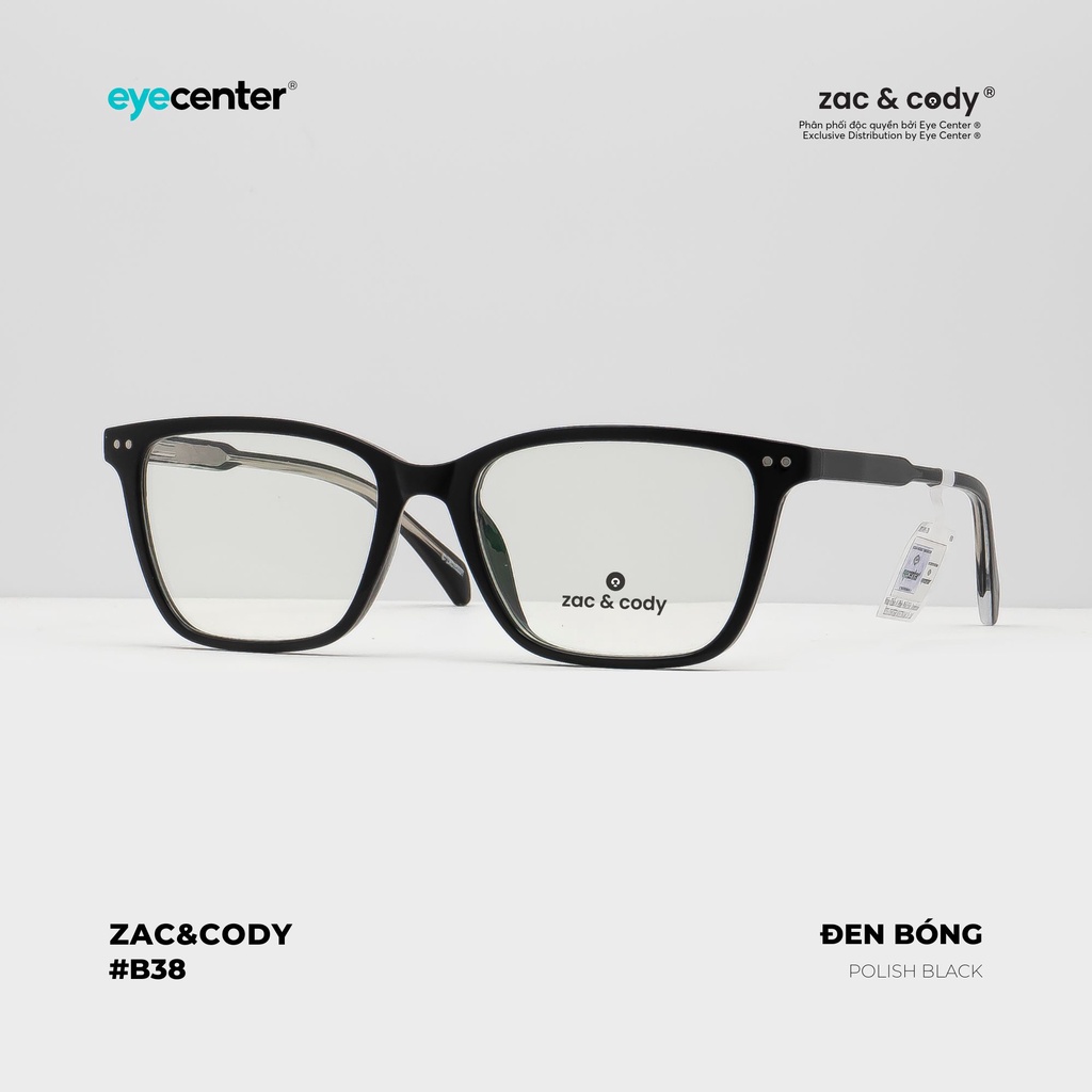 Gọng kính cận nam nữ chính hãng ZAC & CODY B38S lõi thép chống gãy nhập khẩu by Eye Center Vietnam