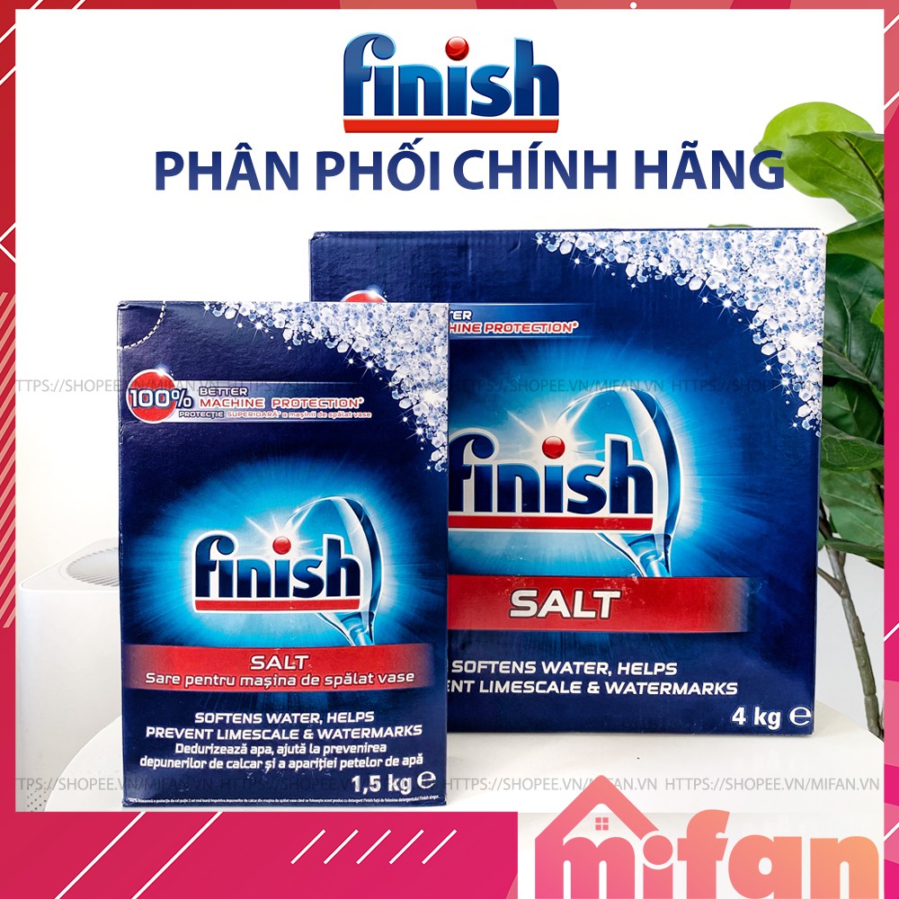 Muối Rửa Bát FINISH 4kg/1.5kg - Muối Rửa Chén Dishwasher Salt - MIFAN PHÂN PHỐI CHÍNH HÃNG