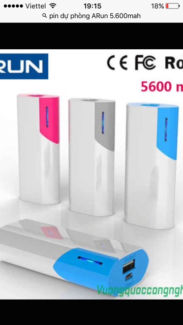 Pin dự Phòng ARUN 5.600MAH