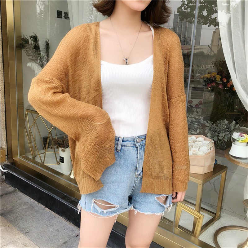 Áo khoác len mỏng hàng quảng châu form rộng siêu hot