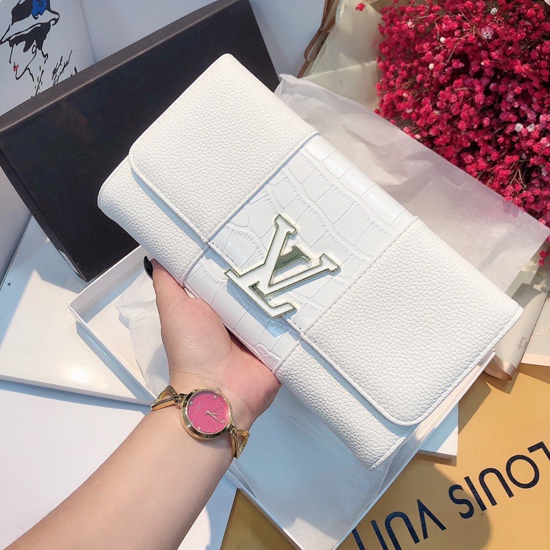 🌸[ FULLBOX]💥 Ví cầm tay nữ/ Ví cầm tay họa tiết sang trọng clutch dự tiệc/ Ví màu trắng/ màu đen/ màu đỏ