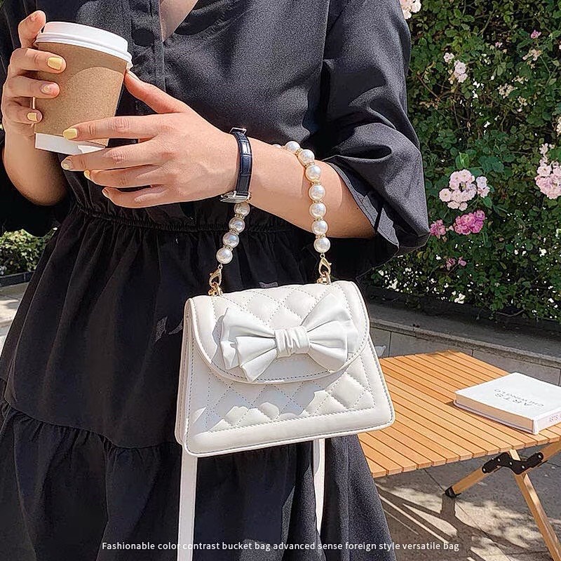 Túi Đeo Vai Linh Store Túi Đeo Chéo Nữ Đính Nơ Quai Ngọc Hottrend Phong Cách Hàn Quốc - LS6