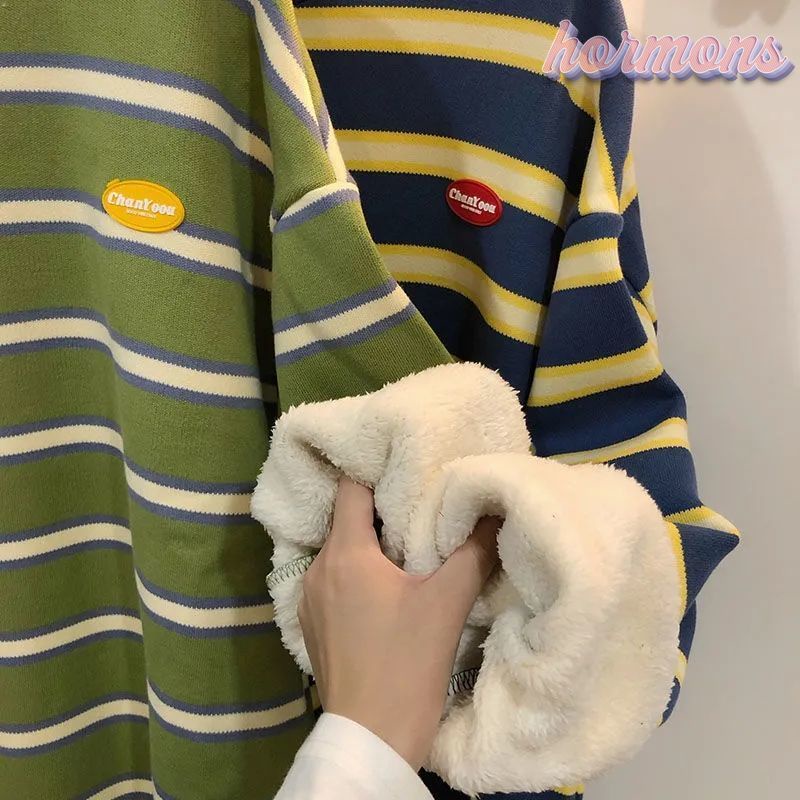 Áo khoác nữ tay dài kẻ sọc thời trang Hàn Quốc
