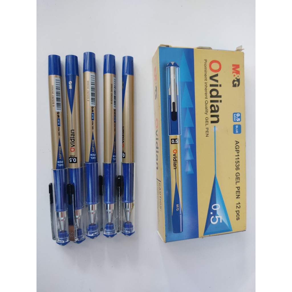 Combo 5 Bút gel Ovidian M&G 0.5 AGP11536 Mực Xanh