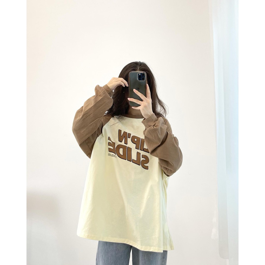 Áo thun dài tay nỉ da cá SLIP'N thời trang nữ Miho house