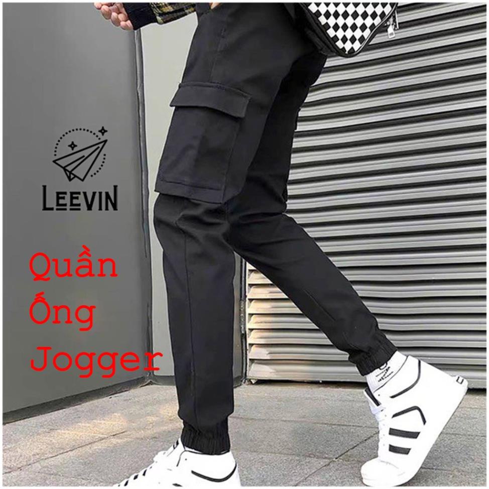 Quần Kaki Nam Nữ TÚI HỘP BOX PANTS Unisex - Kiểu quần Baggy kaki thun co dãn đen và tan be Leevin Store