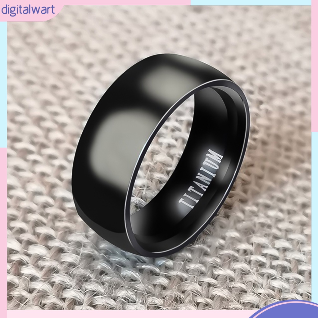 Nhẫn titan kiểu dáng đơn giản rộng 8mm dành cho nam