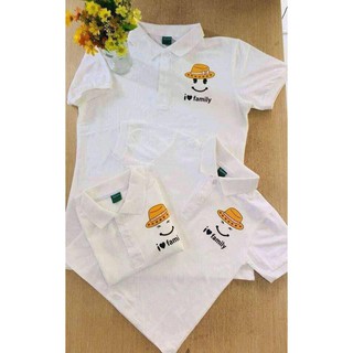 Áo thun phong nam nữ gia đình có cổ  3 4 5 đồng phục polo {Full size}- MẶT CƯỜI (hình thật)