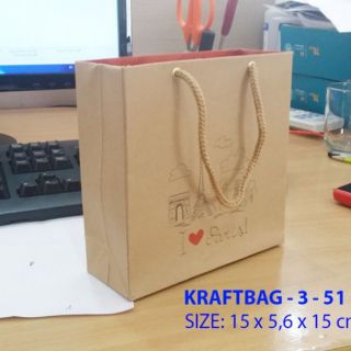 Túi giấy kraftbag kt 15 x 5,6 x 15 cm