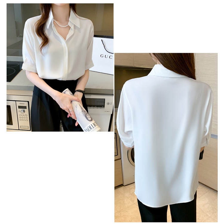 Áo sơ mi nữ cộc tay áo công sở Ganesa chất đẹp thoáng mát dễ chịu [GA01] | BigBuy360 - bigbuy360.vn