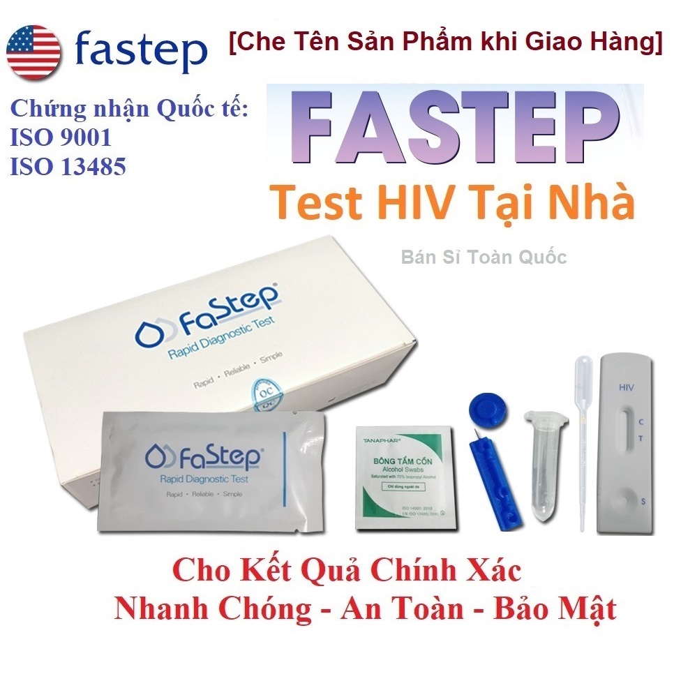 Combo 2 bộ Test HIV và Test Viêm Gan B (HBsAg) Fastep chính hãng của Mỹ