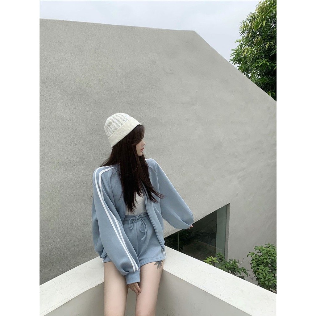 Set áo khoác bomber quần short thể thao cá tính - Có ảnh thật