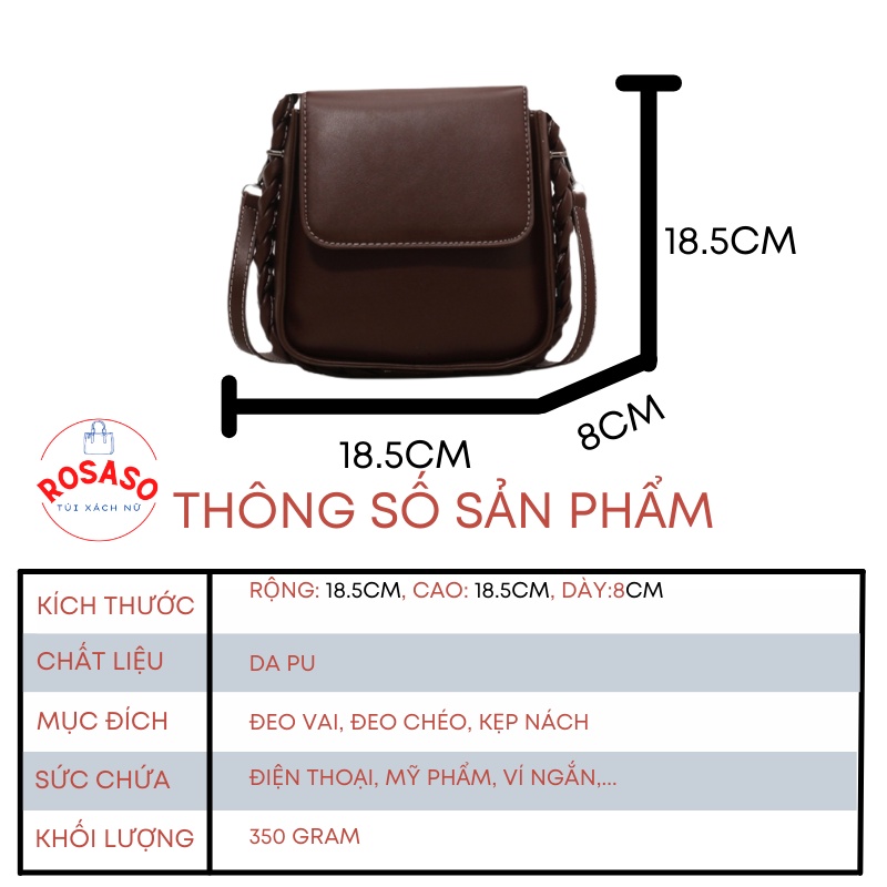Túi xách nữ sang trọng phong cách Hàn Quốc da PU mềm cao cấp hot trend ROSASO TX75