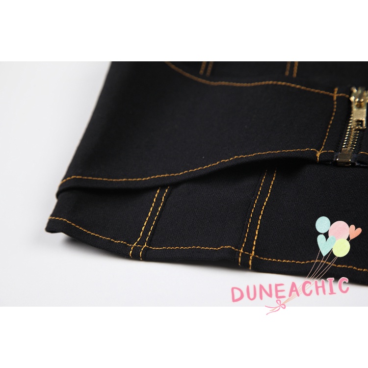 Áo kiểu DUNEA trễ vai phối khóa kéo quyến rũ thời trang dành cho nữ