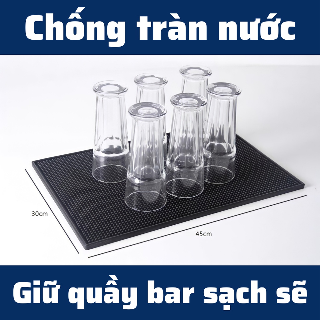 Thảm trải bar quầy pha chế, tấm lót cao su chống rỉ nước các size cà phê máy espresso cứng cáp