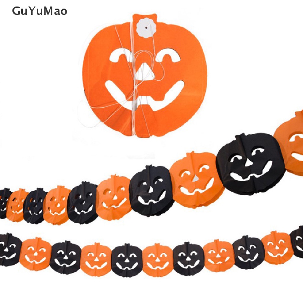[cxGUYU] 3m Halloween Hanging Garland Bunting Bat Pumpkin Ghosts Spider Paper Banner  PRTA