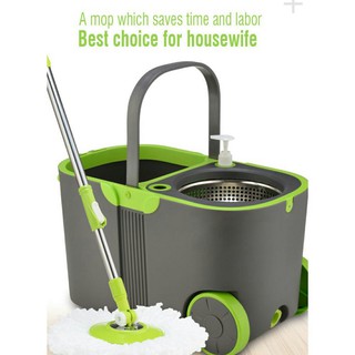 Bộ cây lau nhà 360 độ lồng vắt inox Oday spin mop OS06 cao cấp Thái Lan