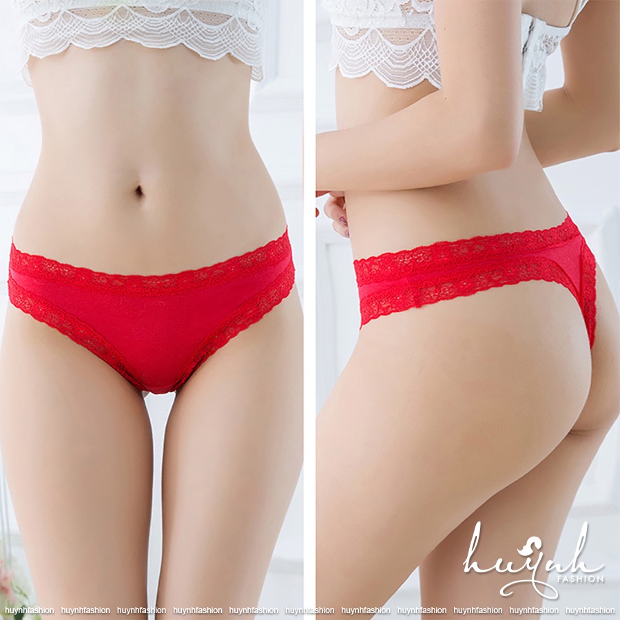 Quần lót cotton lọt khe viền ren sexy - C03