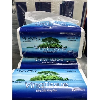 Khăn giấy rút, khăn giấy lụa vinatissue 280 tờ 2 lớp dai mịn