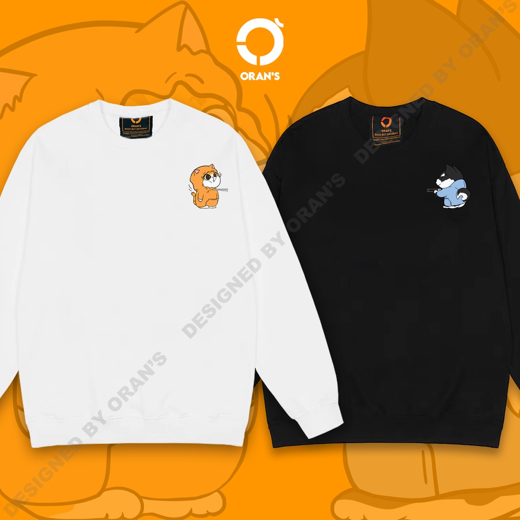 Áo Sweater đôi in hình chó mèo mặc áo hoodie chất nỉ cotton da cá cao cấp form rộng ORANS - ORAN'S HOODIE COUPLE 15
