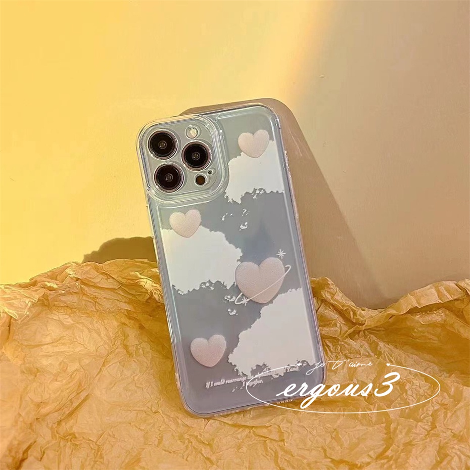 Ốp Điện Thoại Trong Suốt Họa Tiết Trái Tim Dễ Thương Cho iPhone 13 12 11 Pro Max 7 8 Plus SE 2020 X XR Xs Max