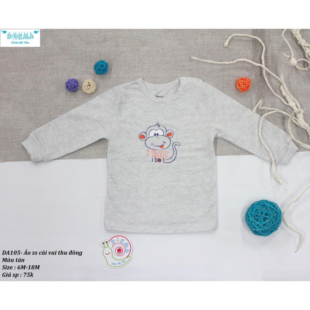 Dokma - Áo dài tay cài vai giữ nhiệt (6-18m)