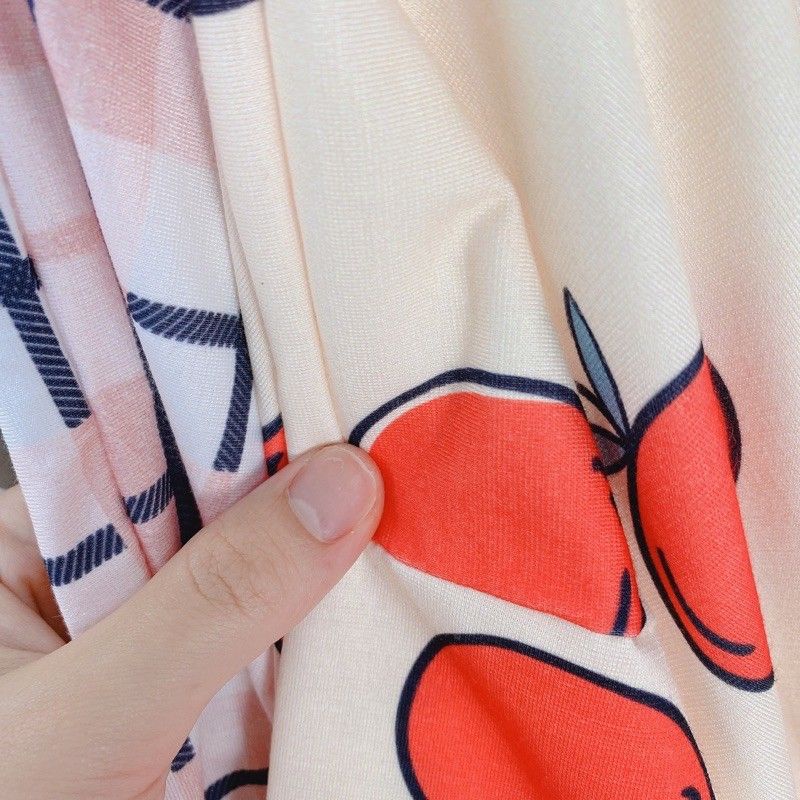 Bộ Ngủ Pijama Dây Eo Họa Tiết Set Nữ Cộc Tay Icon 5 Hình X004 | BigBuy360 - bigbuy360.vn