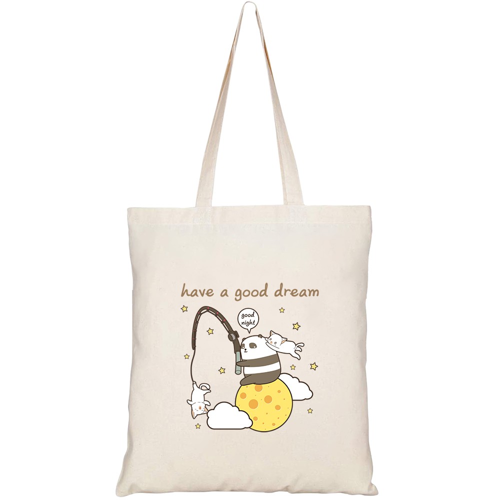 Túi vải tote canvas HTFashion in hình have a good dream HT134