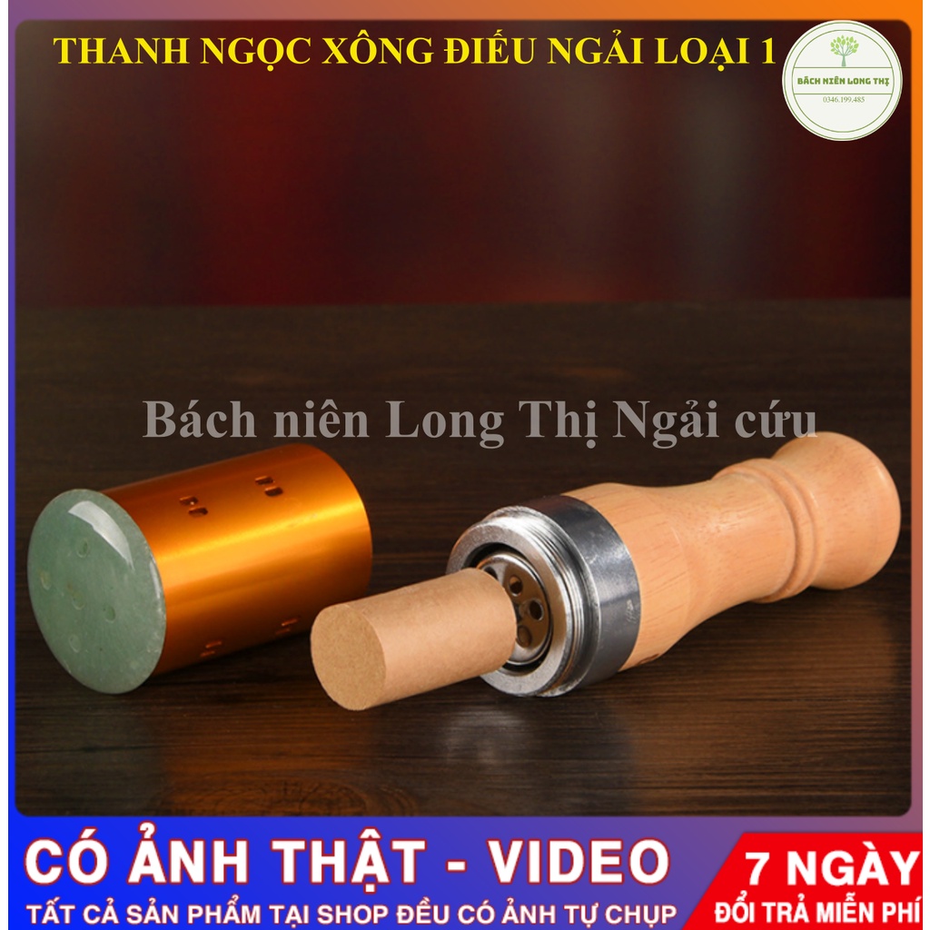 Thanh gỗ đầu ngọc hơ điếu ngải giác hơi, xông ngải, lăn ngải