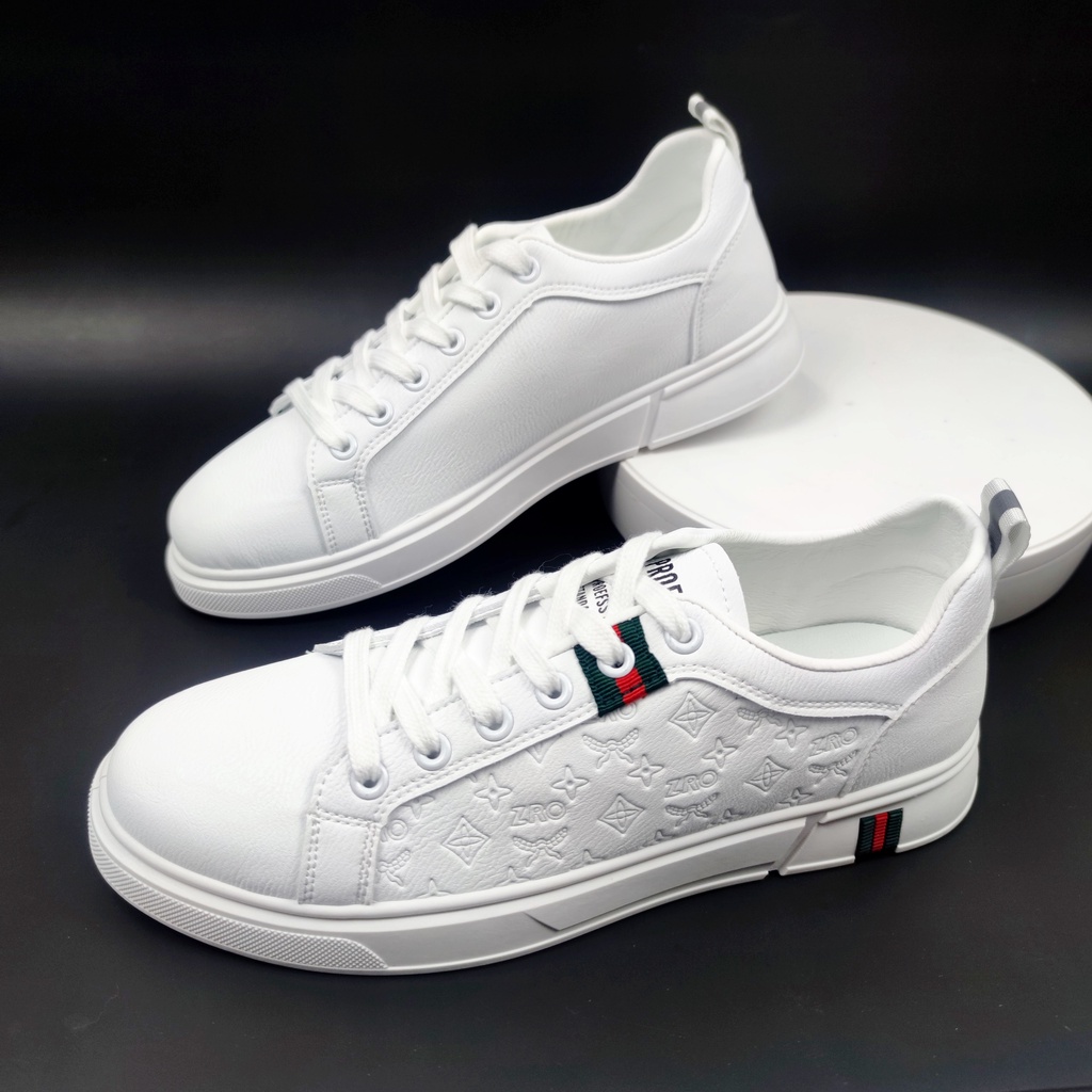 Giày Thể Thao Sneaker Thời Trang Nam Da Thật Màu Trắng Hot Trend 2022
