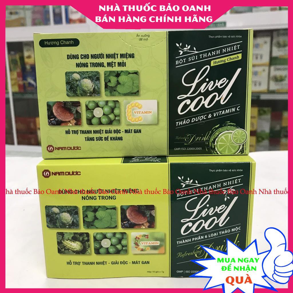 Bột sủi thanh nhiệt Live cool - Thanh nhiệt mát gan - 10 gói x 7gram