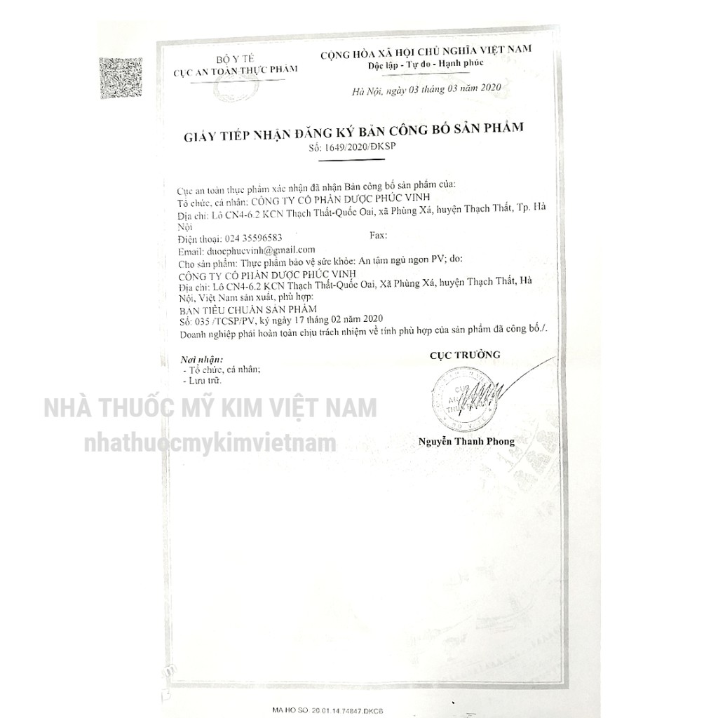 Viên uống An Tâm Ngủ Ngon PV (Hộp 50 viên) | BigBuy360 - bigbuy360.vn