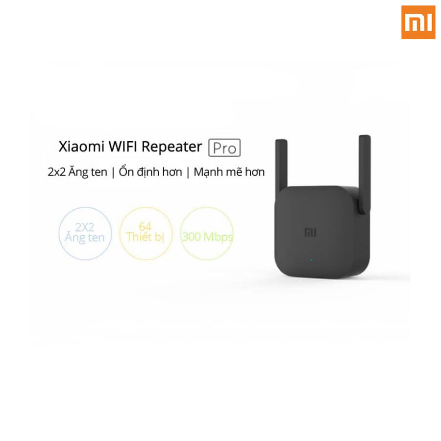 Thiết bị kích sóng Xiaomi Wifi Repeater Pro 2 râu băng thông 300mbps