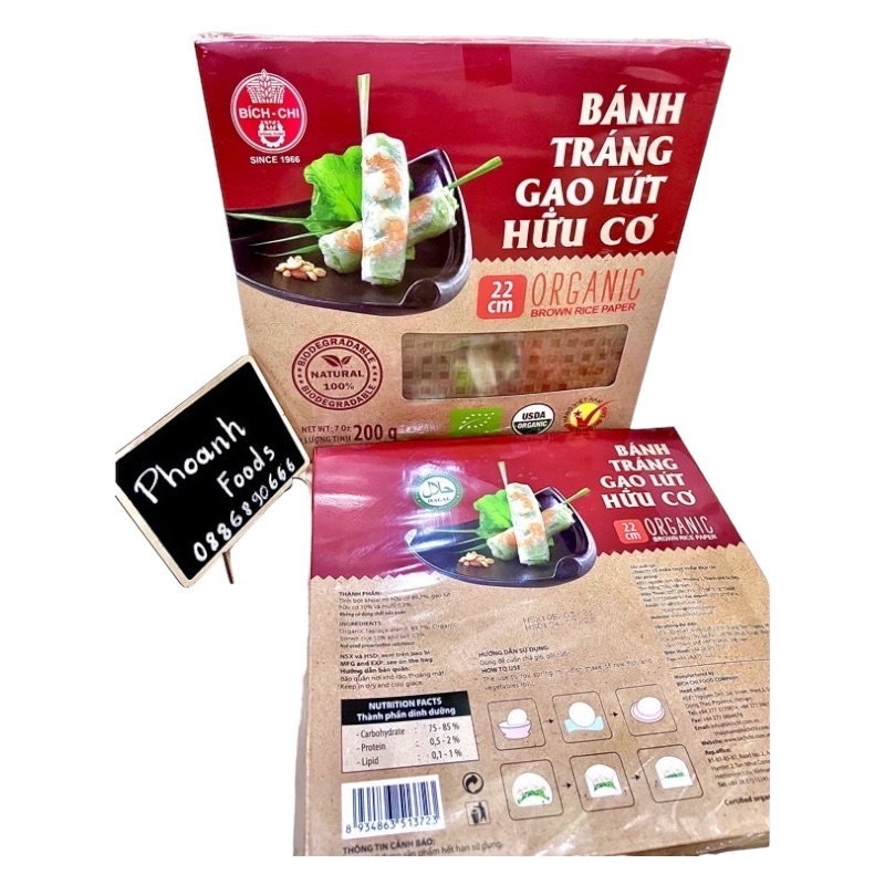 Bánh tráng gạo lứt hữu cơ Bích Chi