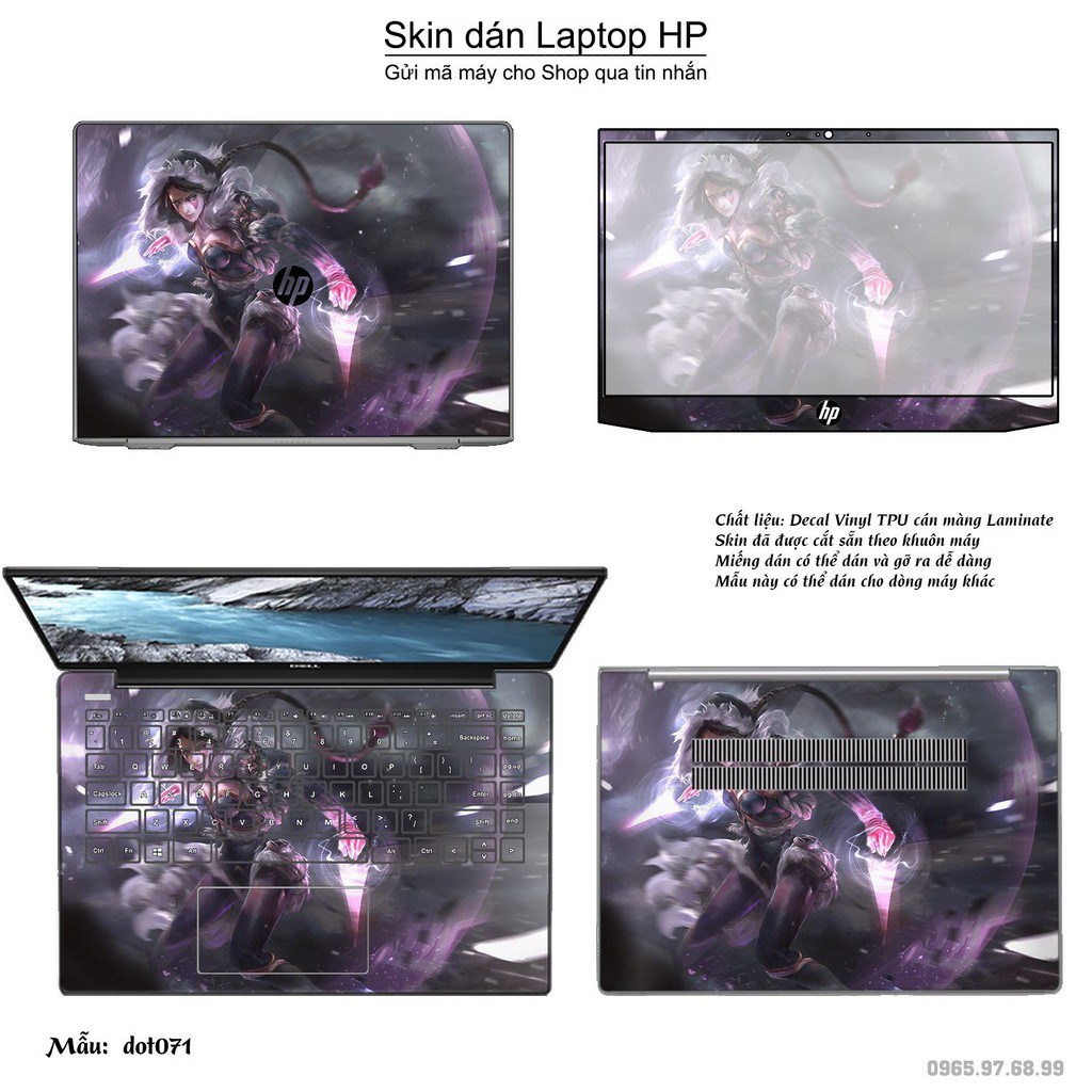 Skin dán Laptop HP in hình Dota 2 nhiều mẫu 12 (inbox mã máy cho Shop)