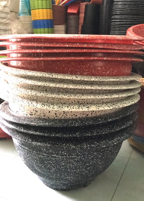 Chậu nhựa giả đá - Chậu Trồng Sen, Loại Tốt - Stone-crushed plastic basin - Lotus Planting Plant  (size: 60-70-80cm)