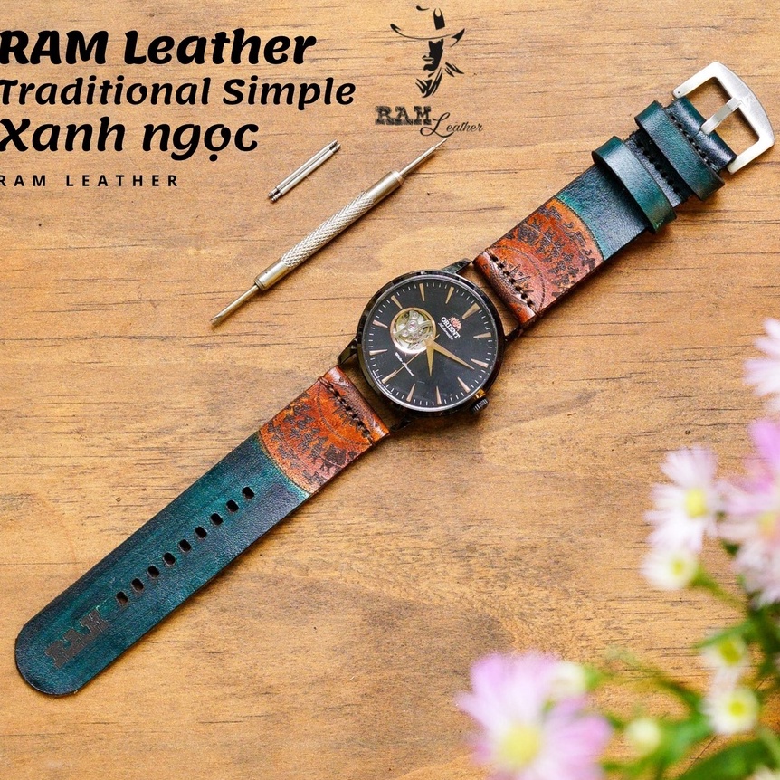 Dây Đồng Hồ Da Thật RAM Leather SGREEN Da Bò Italia Vegtan RAM Leather Trống Đồng Việt Nam  Bền Đẹp