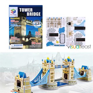 Đồ chơi ghép hình cầu tháp Luân Đôn 3D bằng giấy cho bé học tập