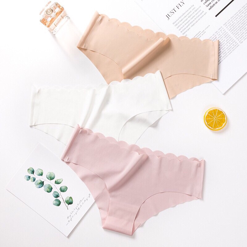Quần Lót Nữ  FREESHIP 50K  Quần Lót Đúc Su Nữ Viền Sóng Trơn Mịn Tông Màu Pastel