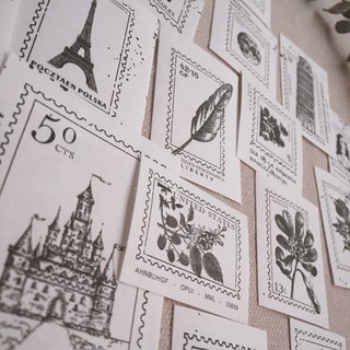 Sticker tem trắng đen  - Room17vn
